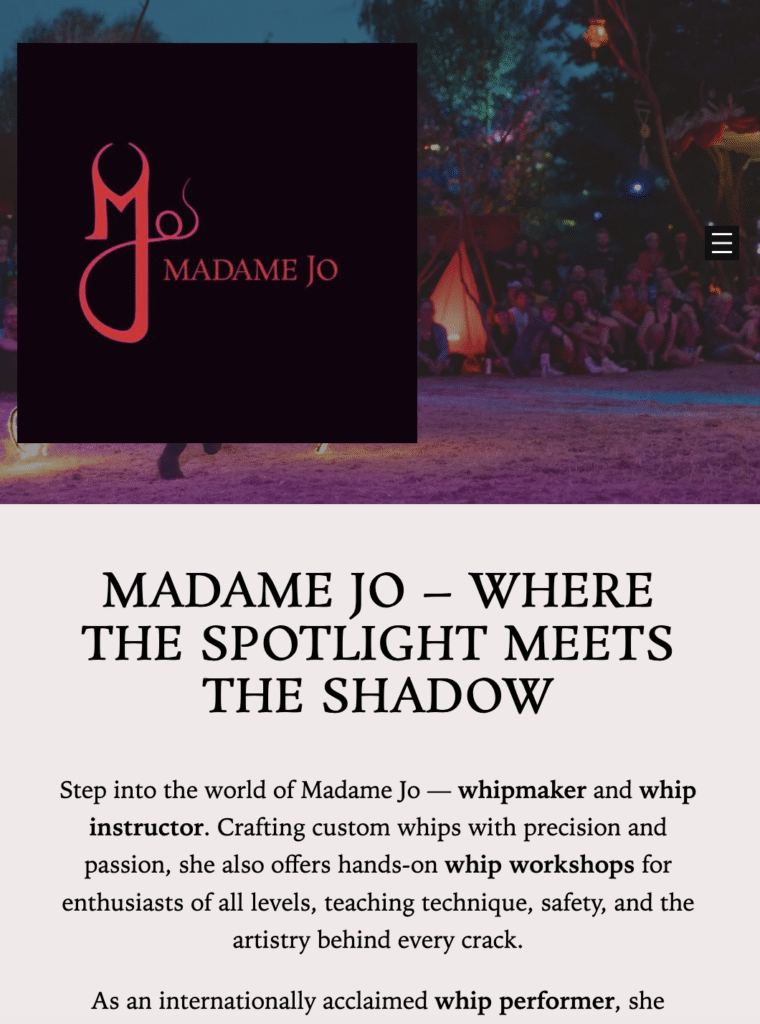 mobile ansicht website madame jo