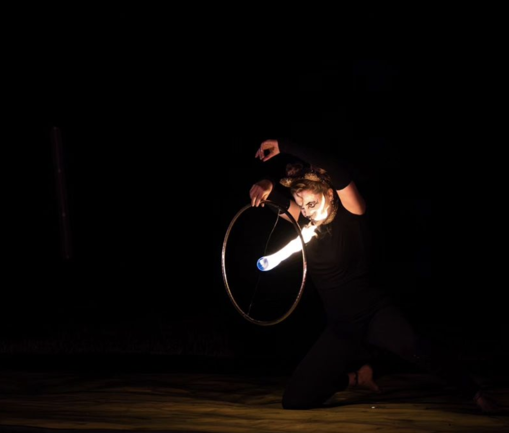 cat theater isa hoop fire performance